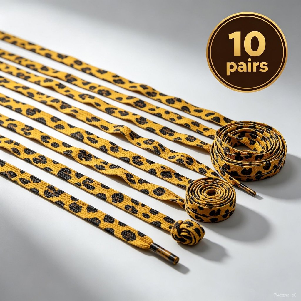 Dây giày AJ1 AF1 bản dẹp 140cm họa tiết da báo thời trang cho giày thể thao