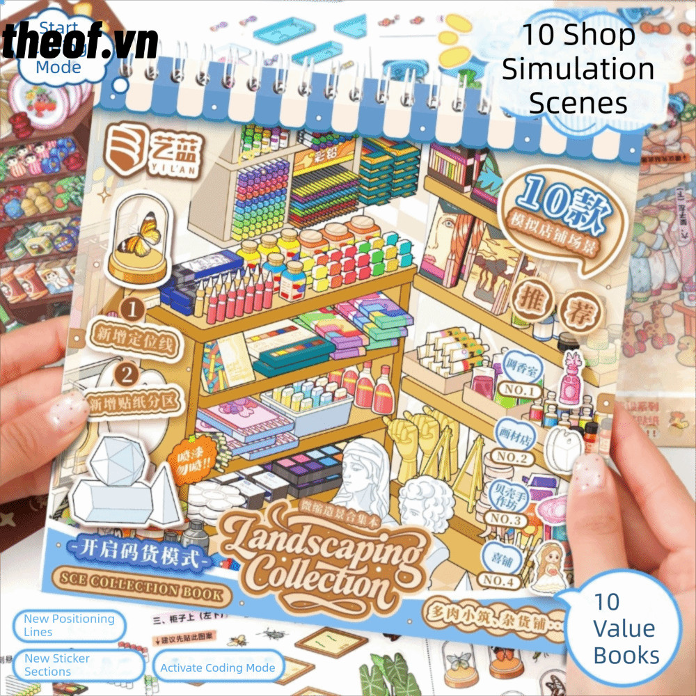 THEOF Sticker Book, PET Store Series Mini Scene Sticker, 30 Tờ Giảm Căng Thẳng Cắt Chết Siêu Thị Mã 
