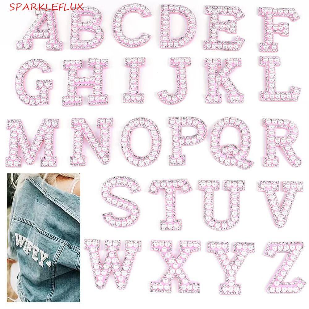SPARKLEFLUX 26 Miếng Dán Chữ Kim Cương Giả, Bảng Chữ Cái Tiếng Anh Đính Hạt 26 Chữ Cái Táo, Trang Tr