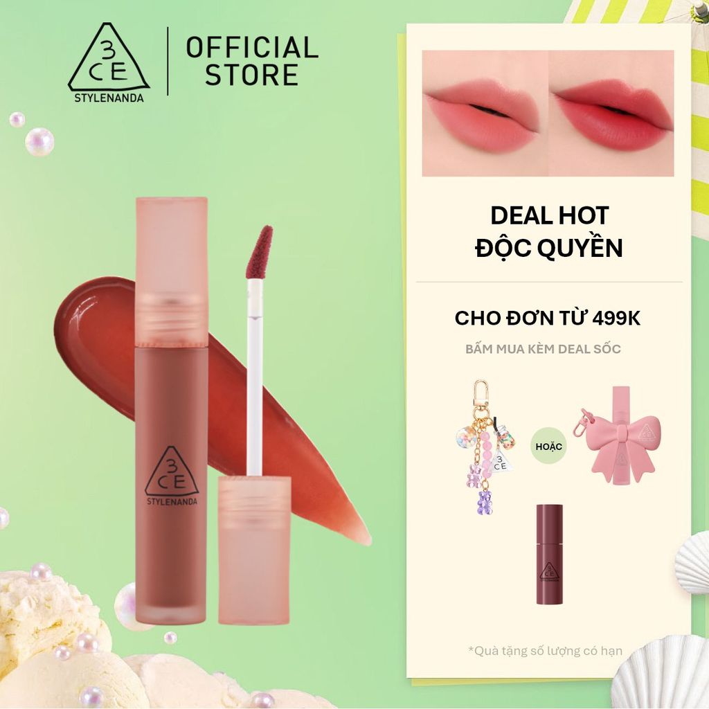 Son Kem Lì 3CE Blur Water Tint Mịn Môi Mờ Ảo, Không Lem, Lâu Trôi, Che Phủ Rãnh Môi, Bền Màu, Nhẹ Môi