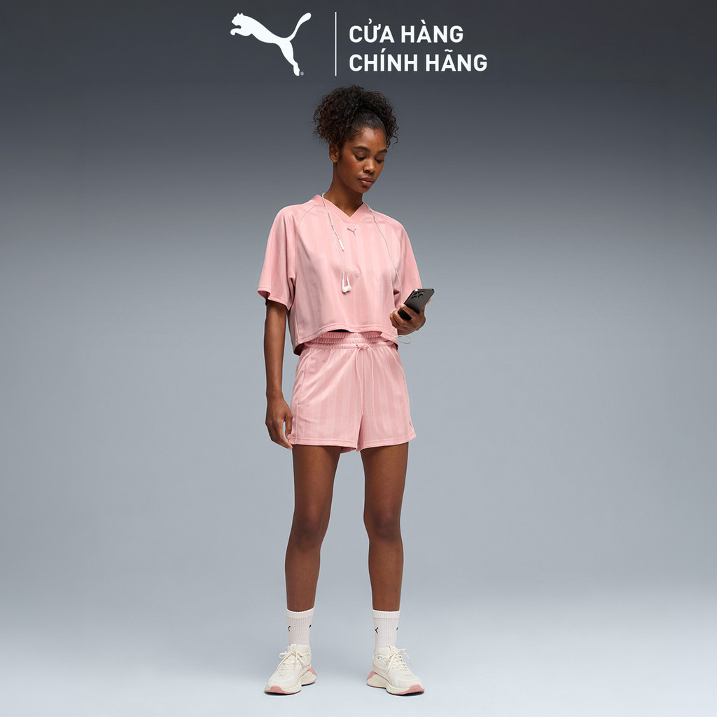 Quần Đùi Tập Luyện PUMA Nữ W P League Jersey Short 3 Rosy Outlook Màu Hồng