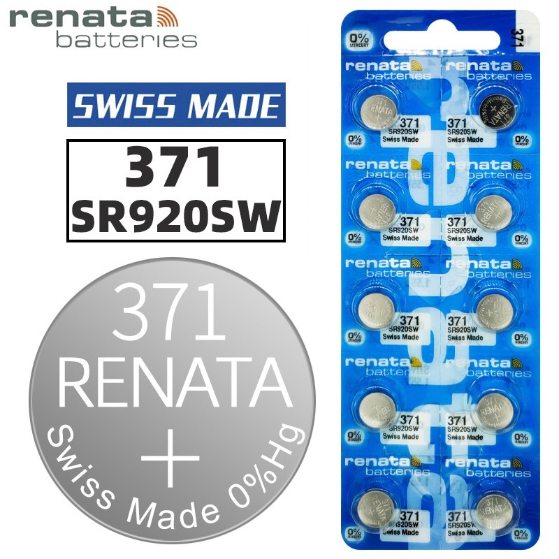 Pin Renata 371 SR920SW pin đồng hồ Thụy Sỹ chính hãng (vỉ 1 viên)