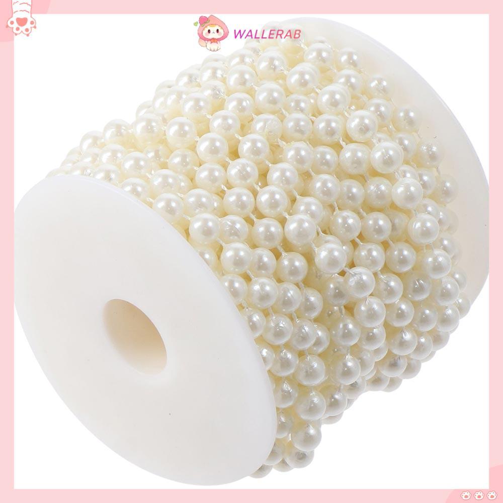 Hạt giả WALLERAB, Ngà 33 Feet Dây ngà, Đồ thủ công DIY 8mm Vòng hoa trang trí cây thông Noel