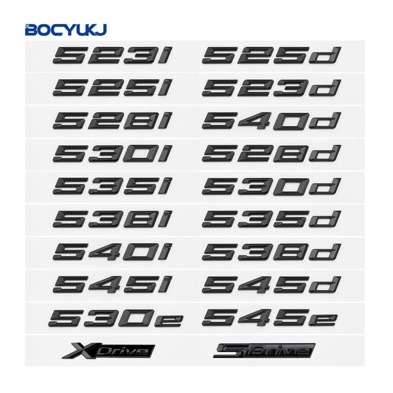 Premium-Glossy Đen 520i 523i 525d 530d 530e 535d 540d 545e ABS Biểu Tượng Cho Xe BMW 5 Series E39 E6
