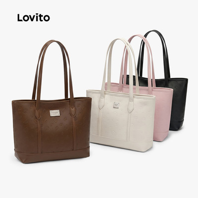 (New Arrival) Lovito Túi Đeo Vai Dáng Dài Túi Tote Du Lịch Hàng Ngày Kiểu Hàn Quốc Túi Xách Học Sinh/sinh Viên Dung Tích Lớn Dành Cho Nữ LFA119037
