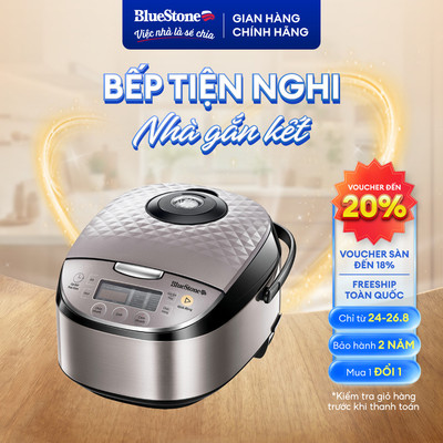 Nồi Cơm Điện Tử Bluestone RCB-5938 - 1.8 Lít - 760W - Lòng Nồi Chống Dính - 8 Chức Năng Nấu-Thiết Kế Hiện Đại -Bh2 năm