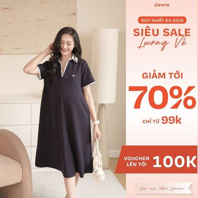 Váy Bầu Polie Dress, Váy Polo Chất Vải Doubleface Dệt 2 Mặt Cao Cấp, Thấm Hút Thoáng Mát - L'AMME