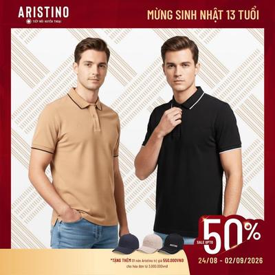 Áo Elite Polo Nam Aristino Cotton Regular Fit, chất liệu thoáng mát, thấm hút tốt APS167S3EC