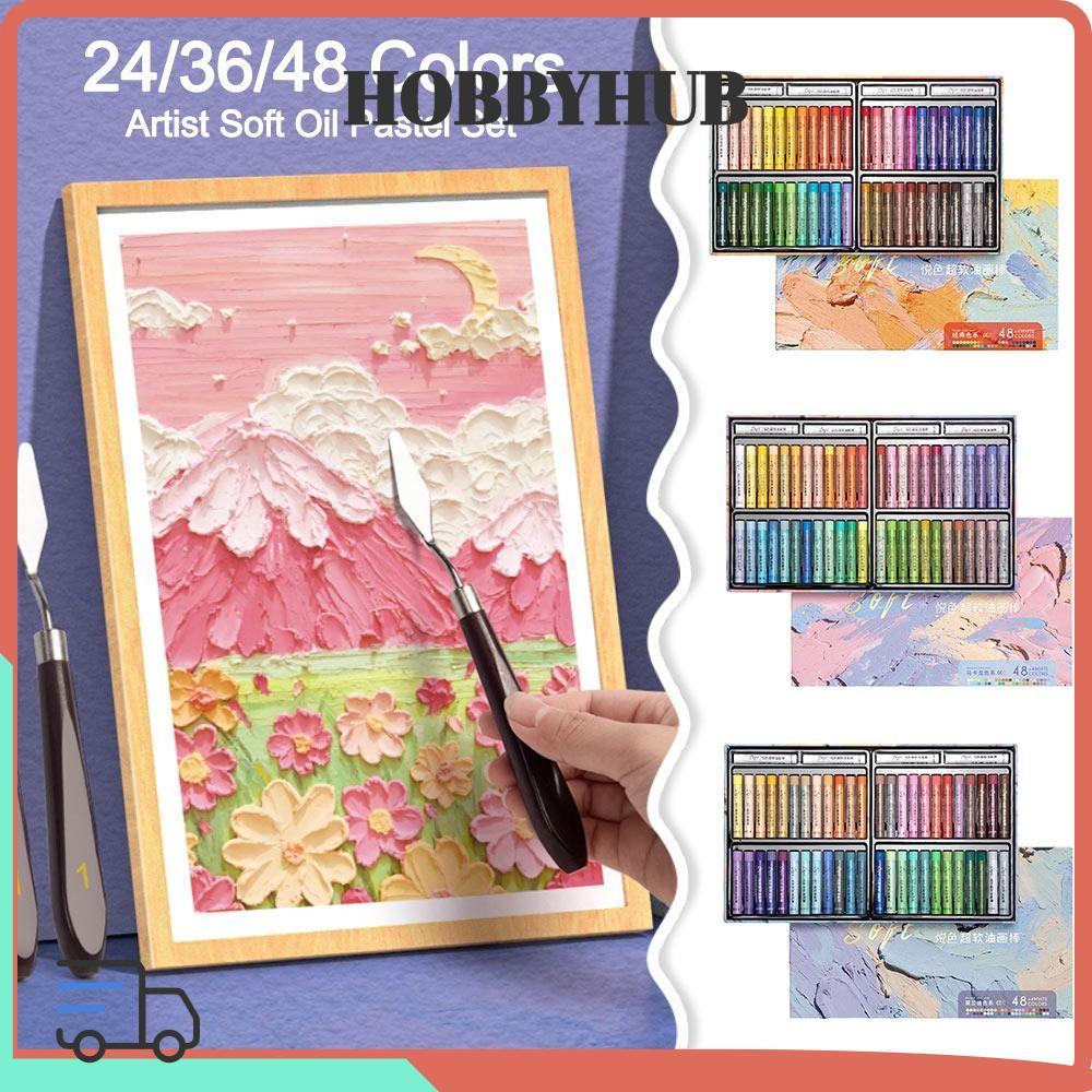 HOBBYHUB Artist Soft Oil Pastel Set 24 / 36 / 48 Màu Quà Tặng Nghệ Thuật Cung Cấp