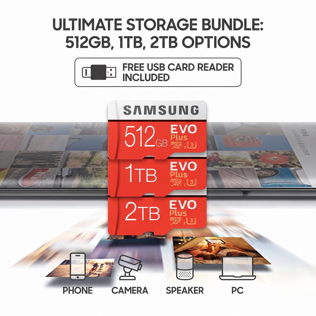Thẻ Nhớ Samsung 512GB 1TB Thẻ SD Tốc Độ Cao micro SD Card 2TB