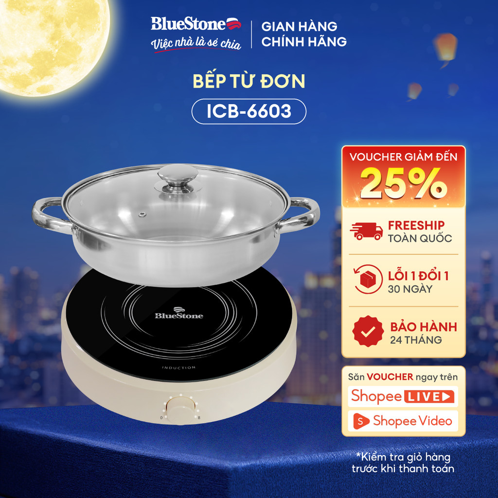 Bếp Từ Đơn BlueStone ICB-6603 | 2000W – Nấu Nhanh, Không Khói | Mặt Kính Chịu Lực – Điều Khiển Cảm Ứ