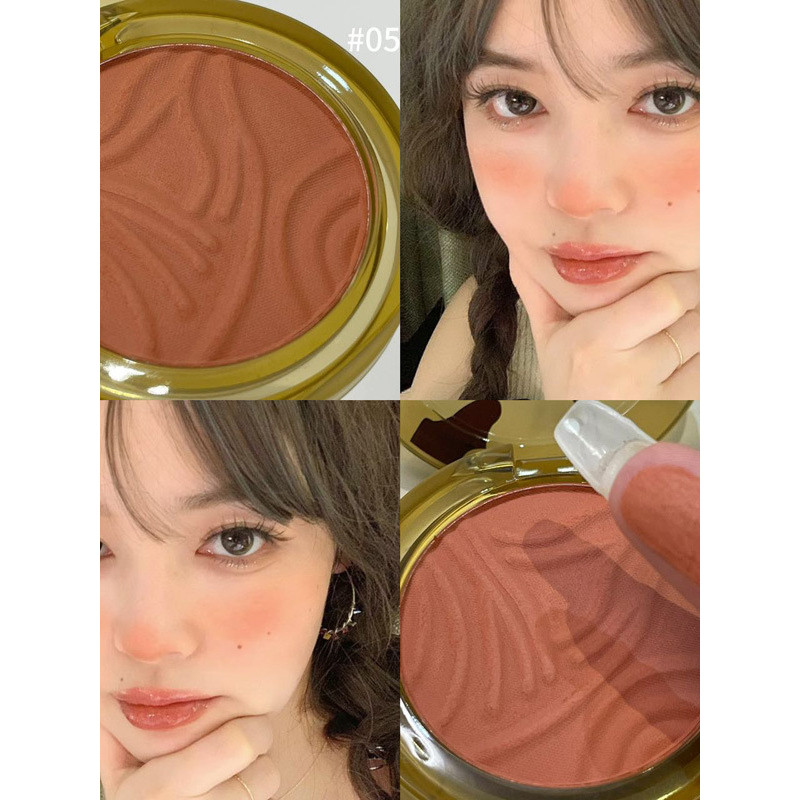 Vàng Đen Da Blush Đất Sét Màu Đỏ Đỏ Đỏ Đường Viền Blush Matte Amber Caramel Trà Sữa Châu Âu Mỹ Tự Nh