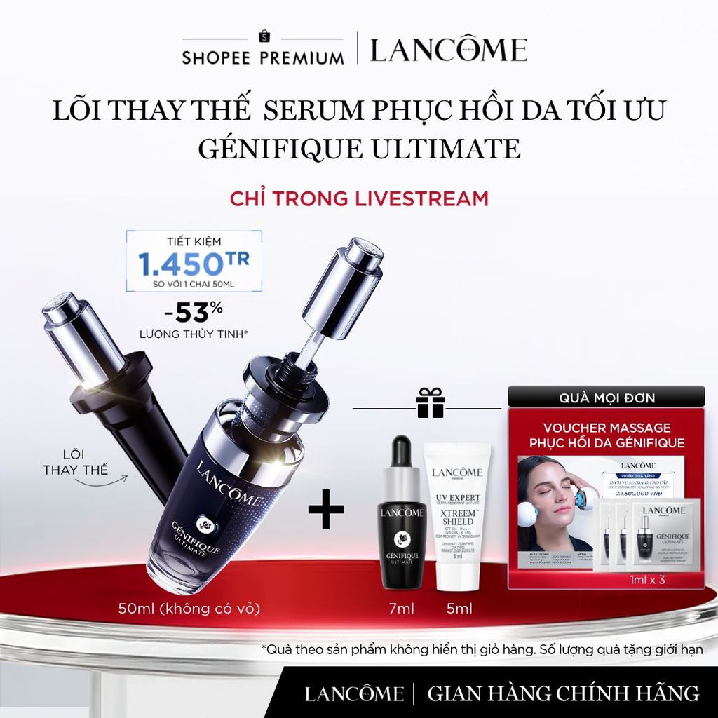 [KOL] Lõi Thay Thế Serum Phục Hồi Da Tối Ưu Genifique Ultimate Lancome 50ml