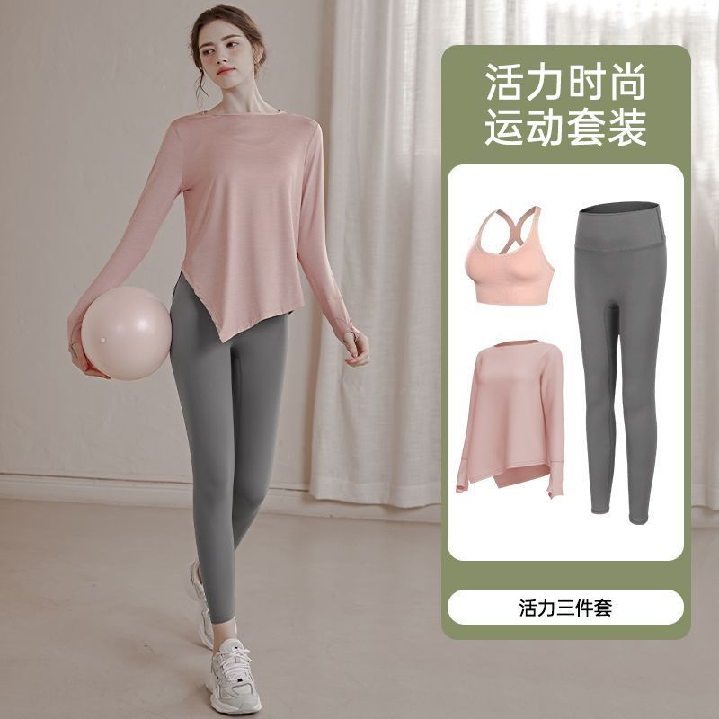 Bộ Đồ Tập Yoga Nữ Cao Cấp Nhanh Khô Chạy Bộ Thể Thao Pilates Tập Thể Dục Dài Tay Top