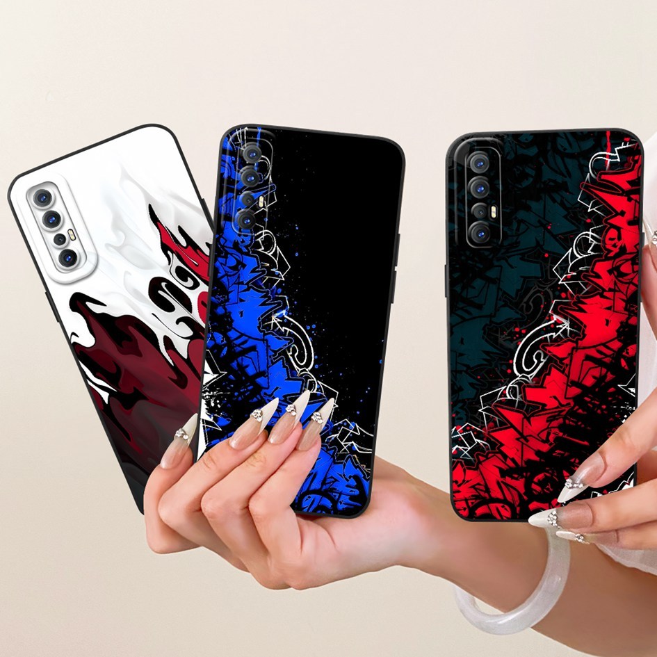 Dành Cho OPPO Reno 3 Pro 4G Ốp Lưng CPH2035 CPH2037 Vỏ Silicon Lỏng Mềm Sơn Thời Trang Cho OPPO Reno