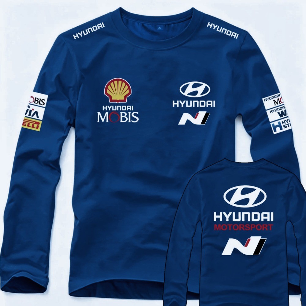 Hàng sẵn có Hyundai Hyundai N Rally Mobis Logo đa năng in hình phía trước và phía trước Áo thun Cott