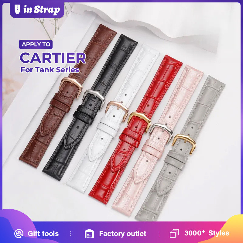 Tương thích với CARTIER Tank Series Tank London Clé de Cartier WSCL0016 Dây đeo đồng hồ bằng da cá s