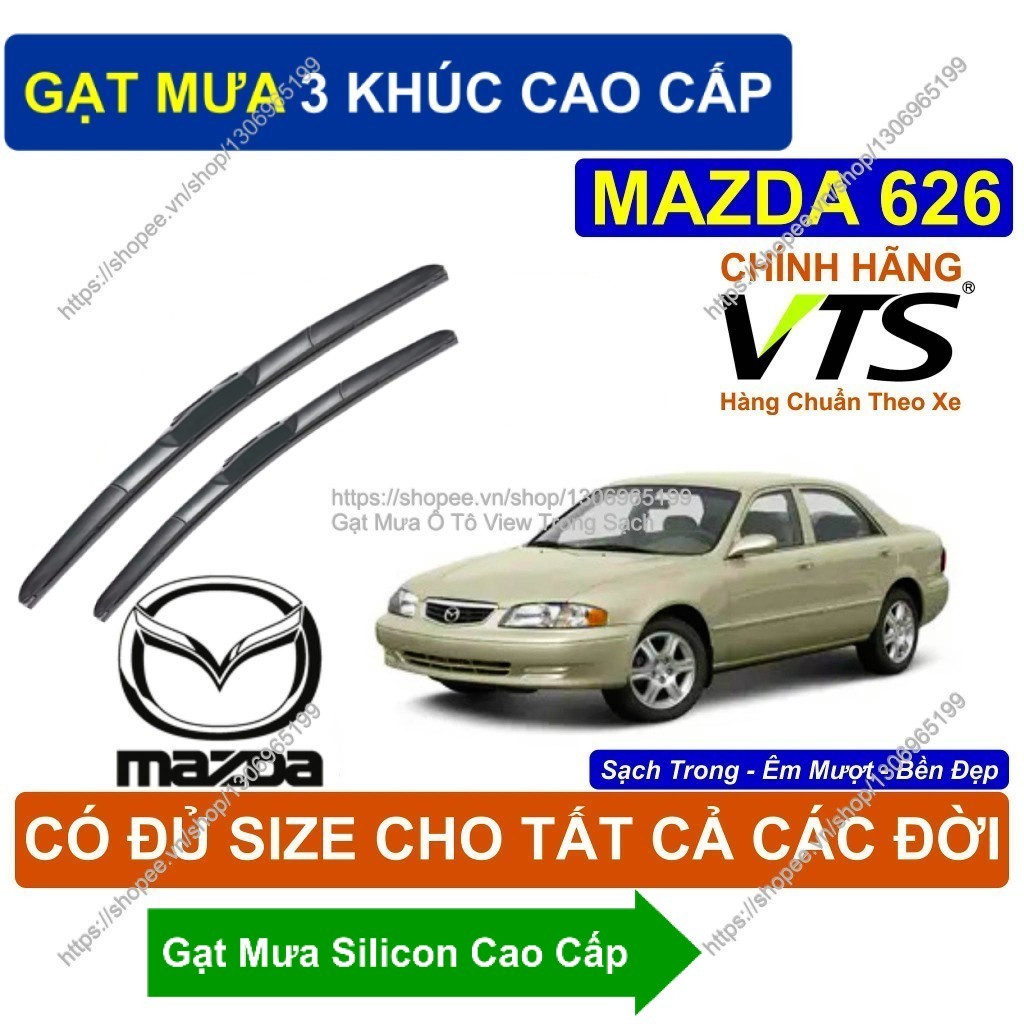 Gạt Mưa 3 Khúc Cao Cấp. Gạt Mưa Bền Đẹp Kính Lái Mazda 626. Cặp Gạt Mưa Kính Lái Mazda 626.  Mazda 6