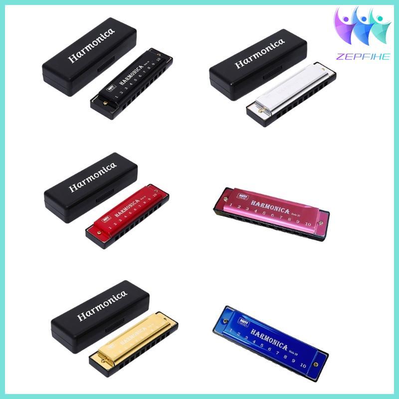 Harmonica Chromatic Nio 10 lỗ với Harmonica Diatonic hoàn thiện bằng kim loại mịn