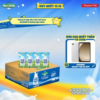 Thùng 24 Hộp Sữa Tươi Tươi Sạch NutiMilk Ít Đường Hộp 110ml