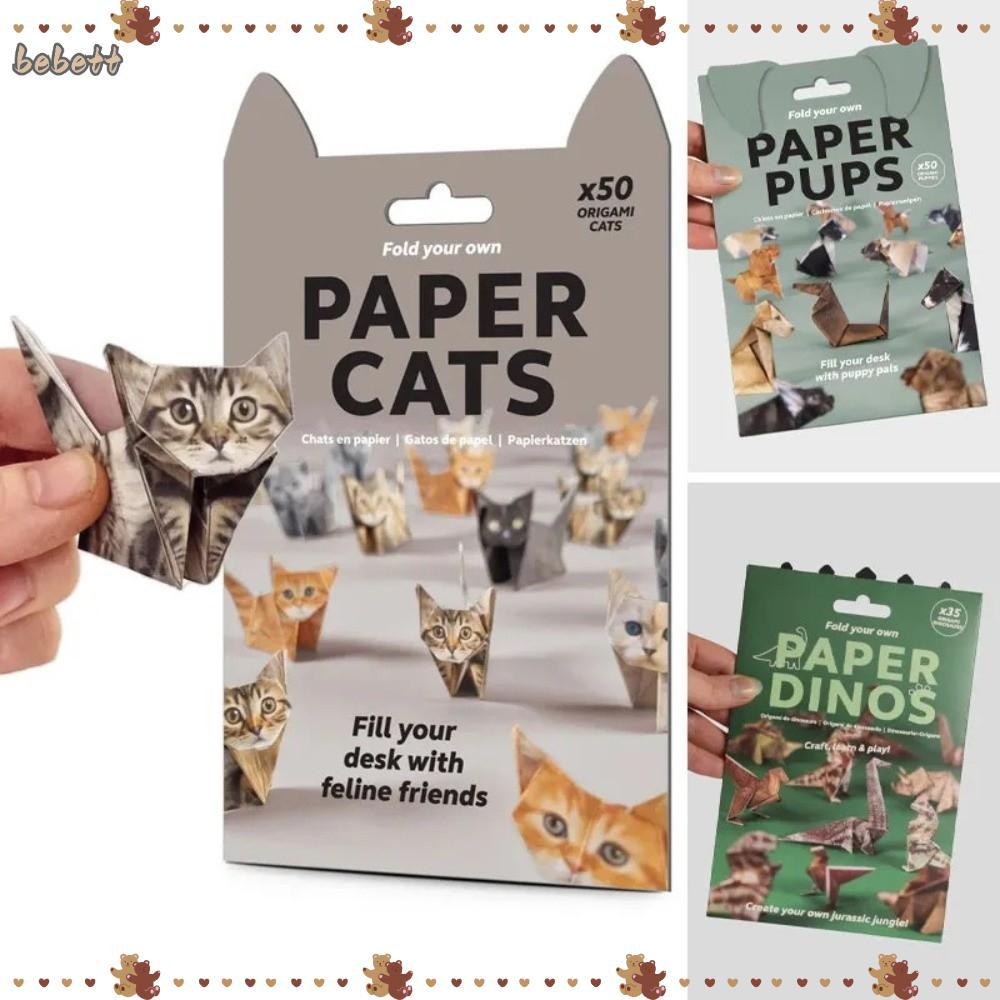 BEBETTERM DIY Paper Cats Kit, Trang trí bàn làm việc Sáng tạo Mèo con dễ thương Origami Papercraft K