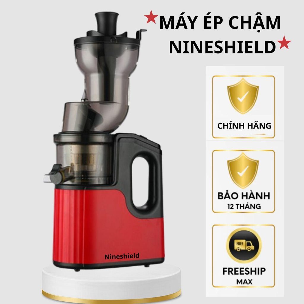 Máy ép hoa quả chậm NINESHIELD chính hãng [mẫu mới 2025], Máy ép trái cây hoa quả cổ to