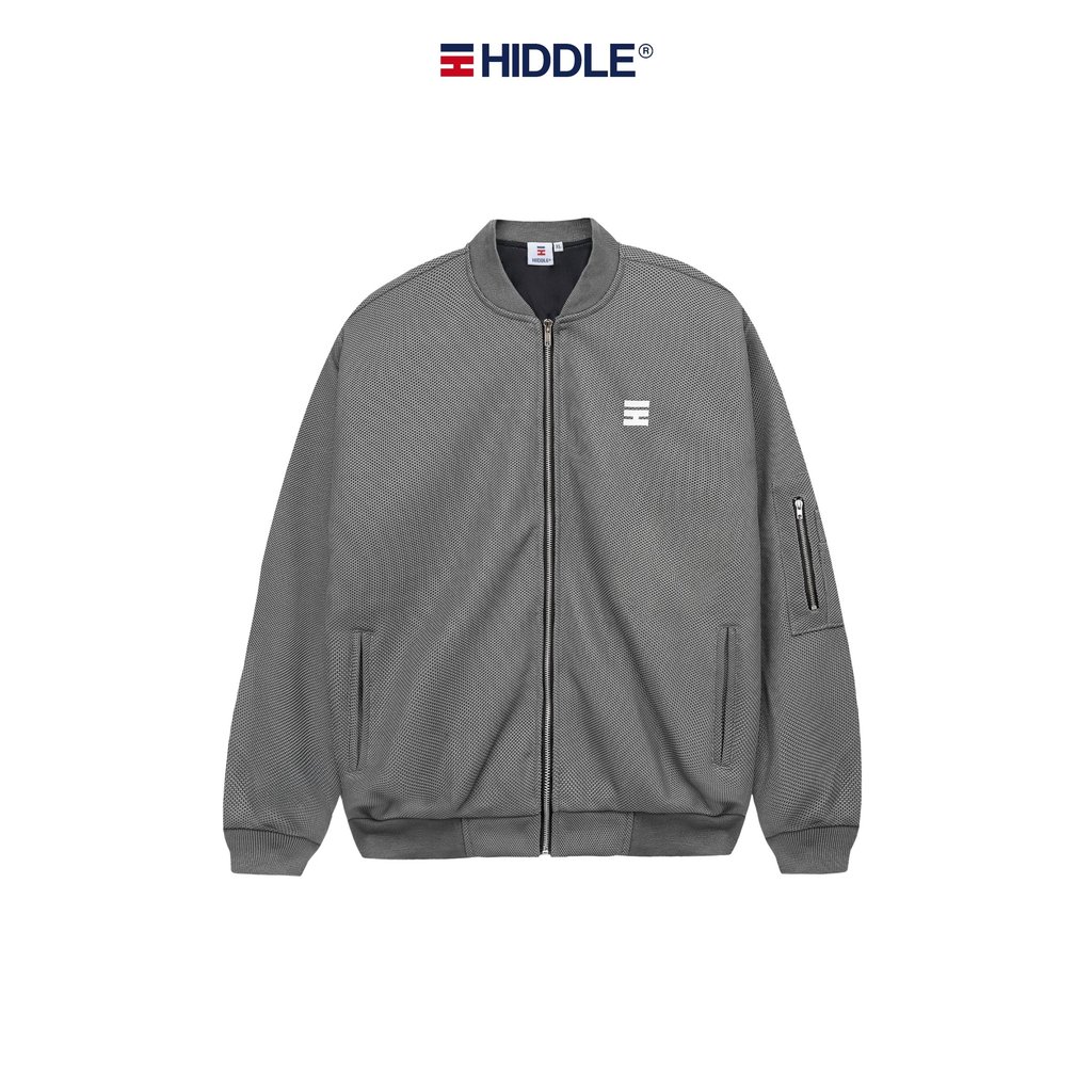 Áo bomber xám vải waffle HIDDLE | H12-AK2-X