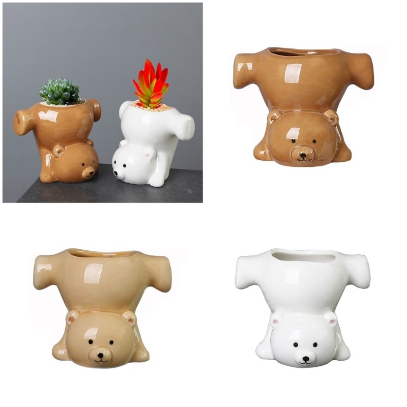 WIT Curious Flipped Shape Planter Bình gốm để trang trí văn phòng tại nhà