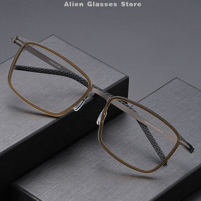 Khung Kính Công Sở Vuông từ Titan và Acetate, Phù Hợp Nam Nữ - Mã 698009
