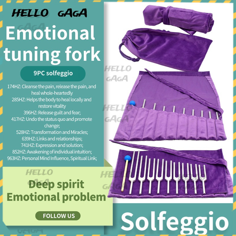 Tuning fork🔔Bộ Điều Chỉnh Âm Thanh Hợp Kim Nhôm 9 Món f174f285ut396re417mi528sol639fa741la852f963