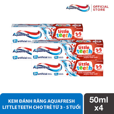 Bộ 4 kem đánh răng Aquafresh Little Teeth - Dành cho trẻ từ 3-5 tuổi