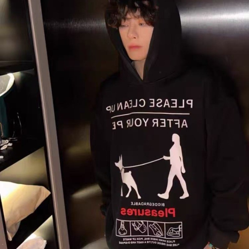 Áo Hoodie Nam Oversized In Hình & Chữ "PLEASE CLEAN UP", Phong Cách Mỹ Sảnh Phố Trendy, Size M-8XL