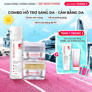 Combo Dưỡng Da, Hỗ trợ Cải Thiện Sạm Nám, Đốm Nâu, Se Khít Lỗ Chân Lông Sắc Ngọc Khang [Combo kem ngày đêm + NHH 145ml]