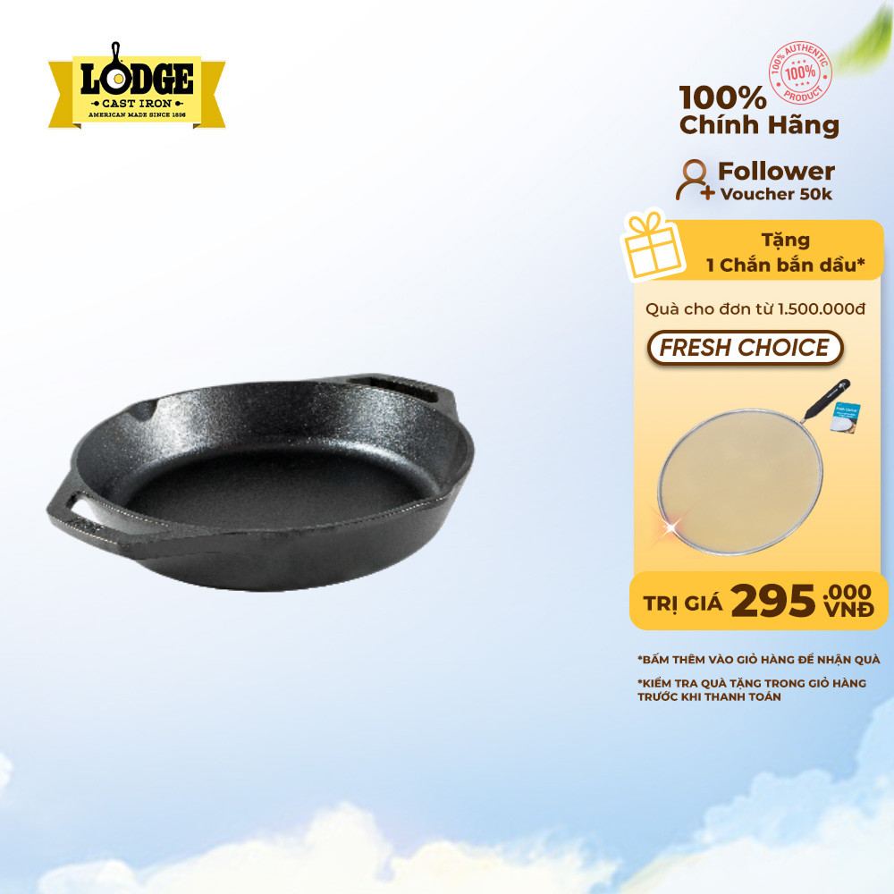 Lodge - Chảo gang tròn dẫn nhiệt tốt dùng trên mọi loại bếp - 26cm