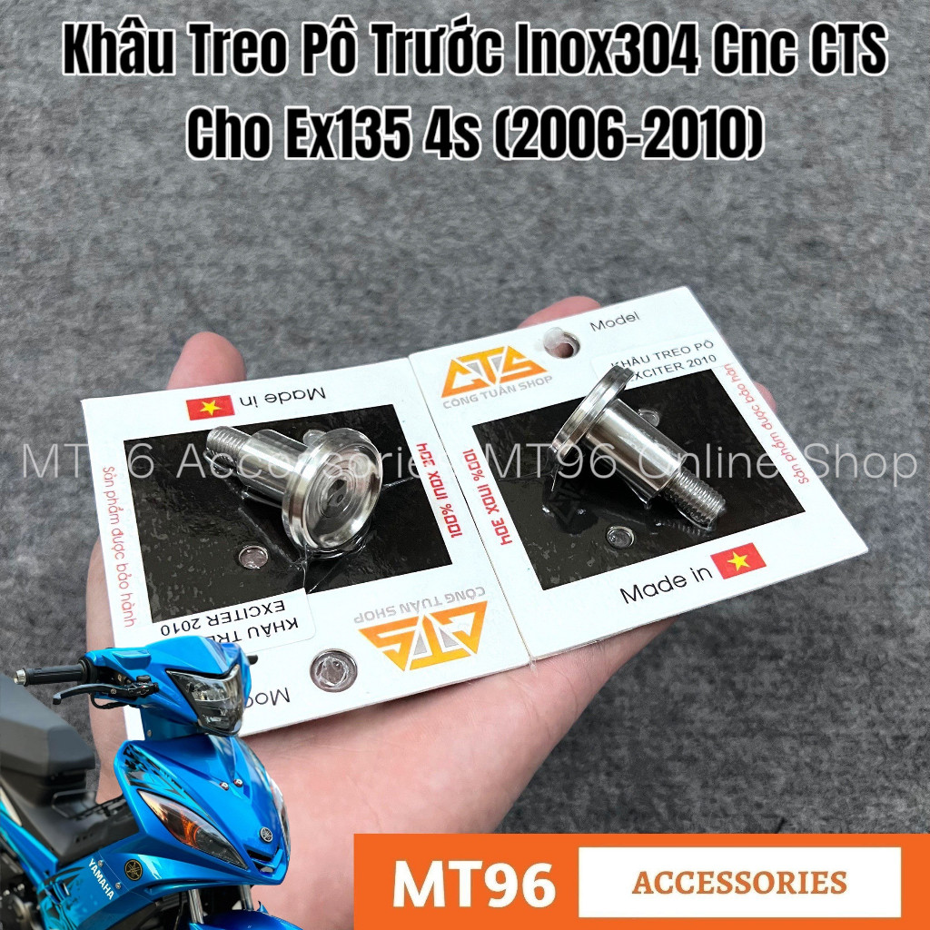 Khâu Treo Pô Inox CTS Cho Exciter 135 4s (2006-2010), Ex 2010 Inox304
