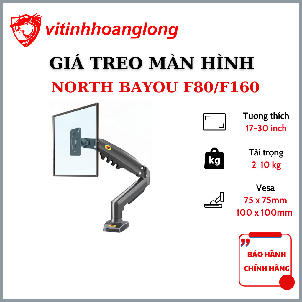 Giá treo màn hình máy tính North Bayou Đơn, Kép P80 P160 (17-30 INCH) - BH 12 tháng