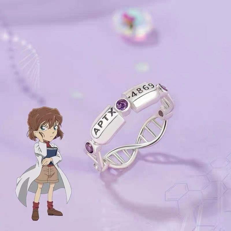 Thám Tử Ke 4869 Viên APTX Chủ Đề Niche Nhẫn Đơn Giản Anime Hàng Hóa Phụ Kiện Nam Nữ