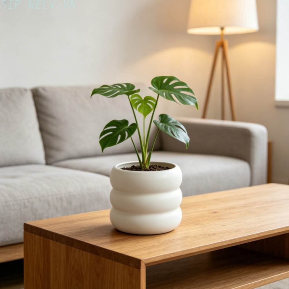 {WELV}Flower Pot Sleek Design Drainage System Lightweight Construction Elegant Style