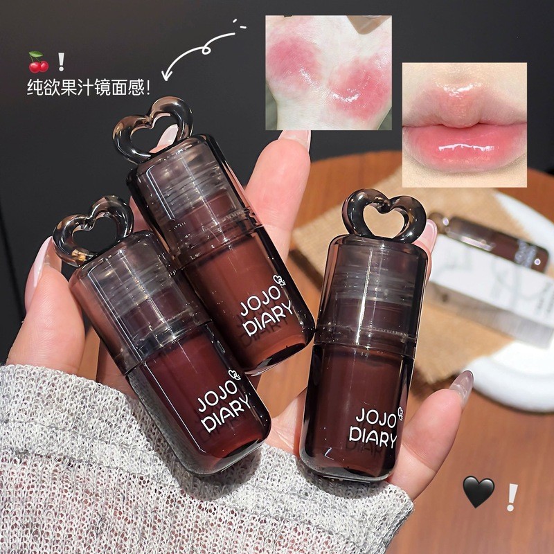 JOJO DIARY DIARY DIARY Gương Lip Glaze Màu Khỏa Thân Thấp Màu Nước Bóng Thủy Tinh Môi Phù Hợp Với So
