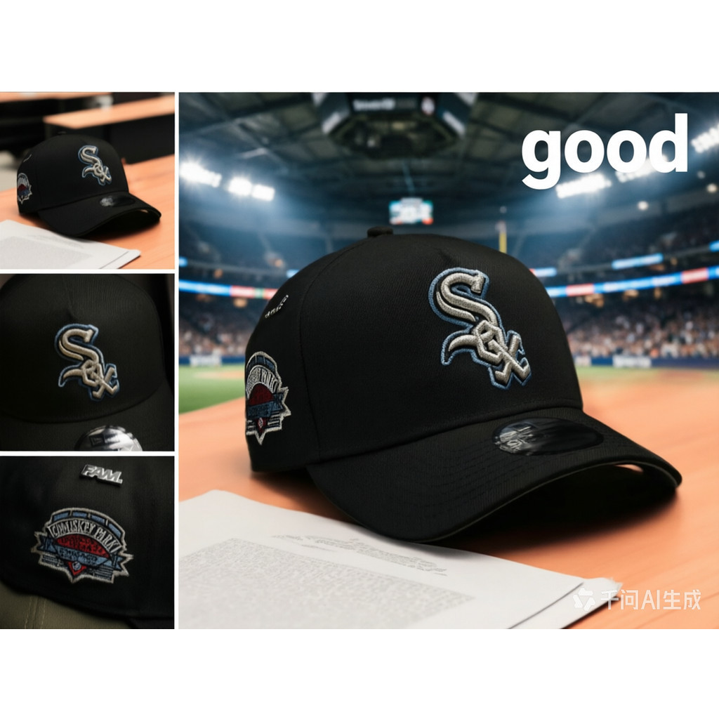 MLB CHICAGO TRẮNG SOX ĐEN / GRAY UV SNAPBACK / Mới / Kỷ Nguyên Mũ Bóng Chày Thêu 9FORTY A-FRAME