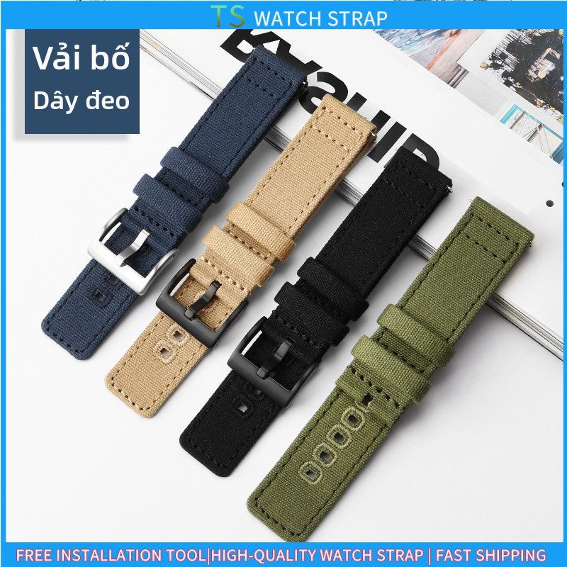 Áp dụng cho CITIZEN, HAMILTON, SEIKO Watch, Dây đeo đồng hồ thay thế chống mồ hôi bằng vải Nylon hai