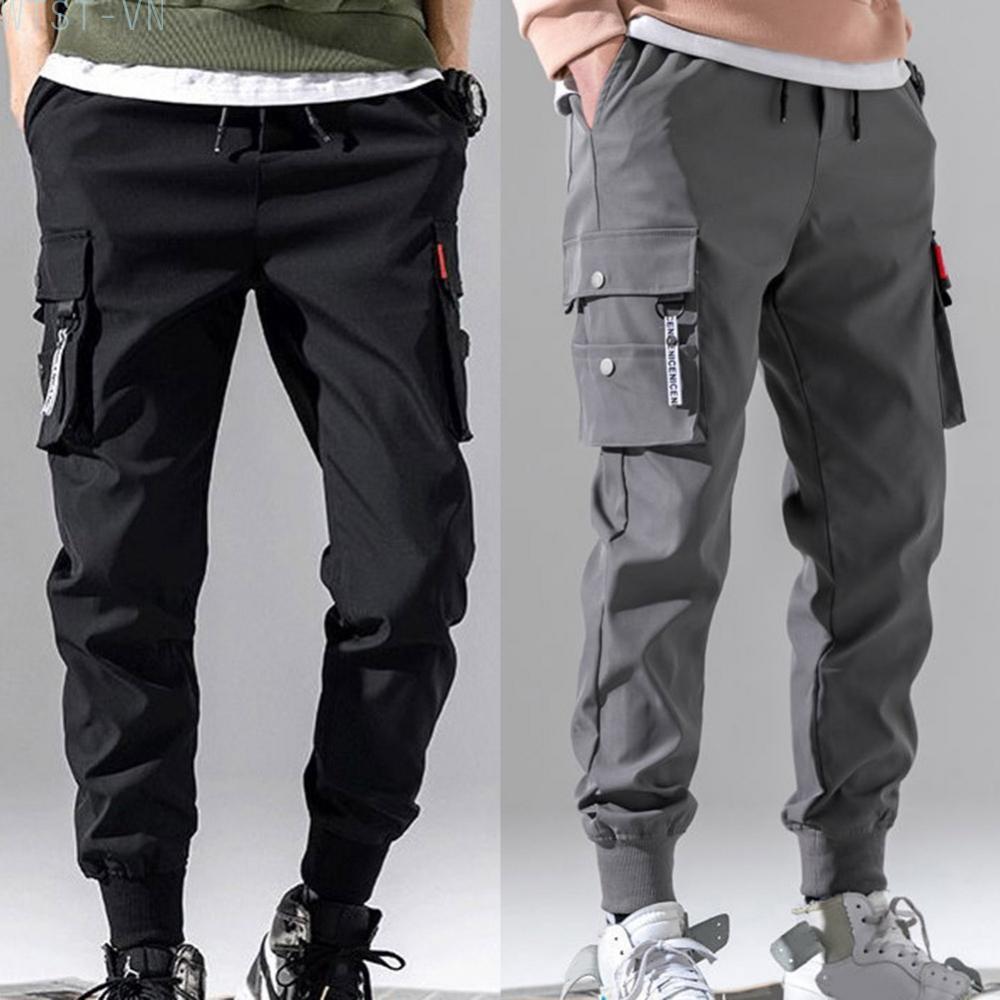 Stylish Sweatpants for Men with Multi Pockets and Hip Hop Joggers Trousers