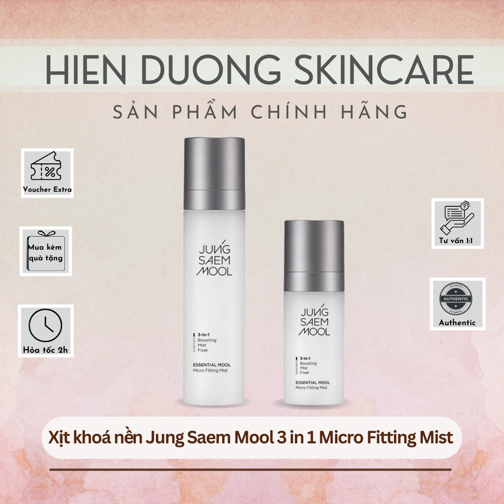 [Hàng Công Ty] Xịt khoá nền Jung Saem Mool 3 in 1 Micro Fitting Mist | Xịt khoáng cấp ẩm, khoá make-