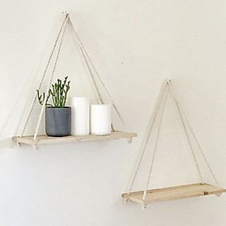kệ gỗ treo tường + dây