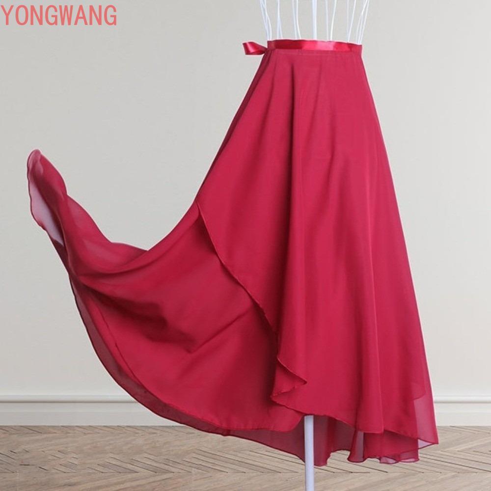 YONGWANG66ZX Váy khiêu vũ voan dài, Váy khiêu vũ buộc dài Váy múa ba lê, Thực hành khiêu vũ Quấn khă
