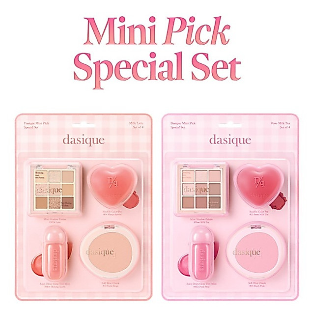[DASIQUE] Mini Pick Special Set Cottage (Trà sữa hoa hồng, Latte sữa, San hô, Hoa hồng)