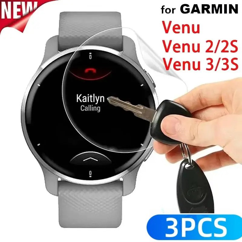 3 Miếng Dán Bảo Vệ Màn Hình Chống Trầy Xước Hydrogel Mềm Cho Garmin Venu X1 SQ 2 4 3S 3 2S 2 Plus Ep