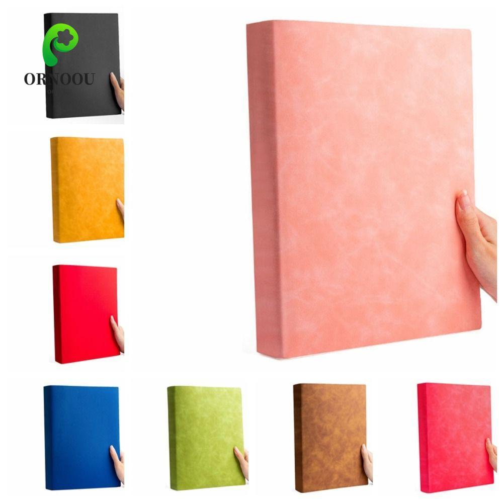 Sổ tay lớn ORNOOU, Bìa PU 200 trang Sổ tay dày A4, Cuộc họp A4 Notepad Dòng ngang Dòng lớn / Nghiên 