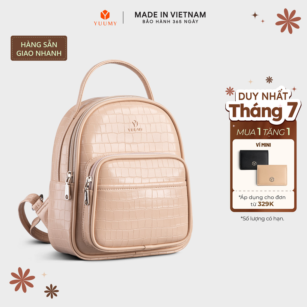 Balo Yuumy (Thời trang nữ thiết kế tối giản - Balo da Verein YBA83) Bagsmart
