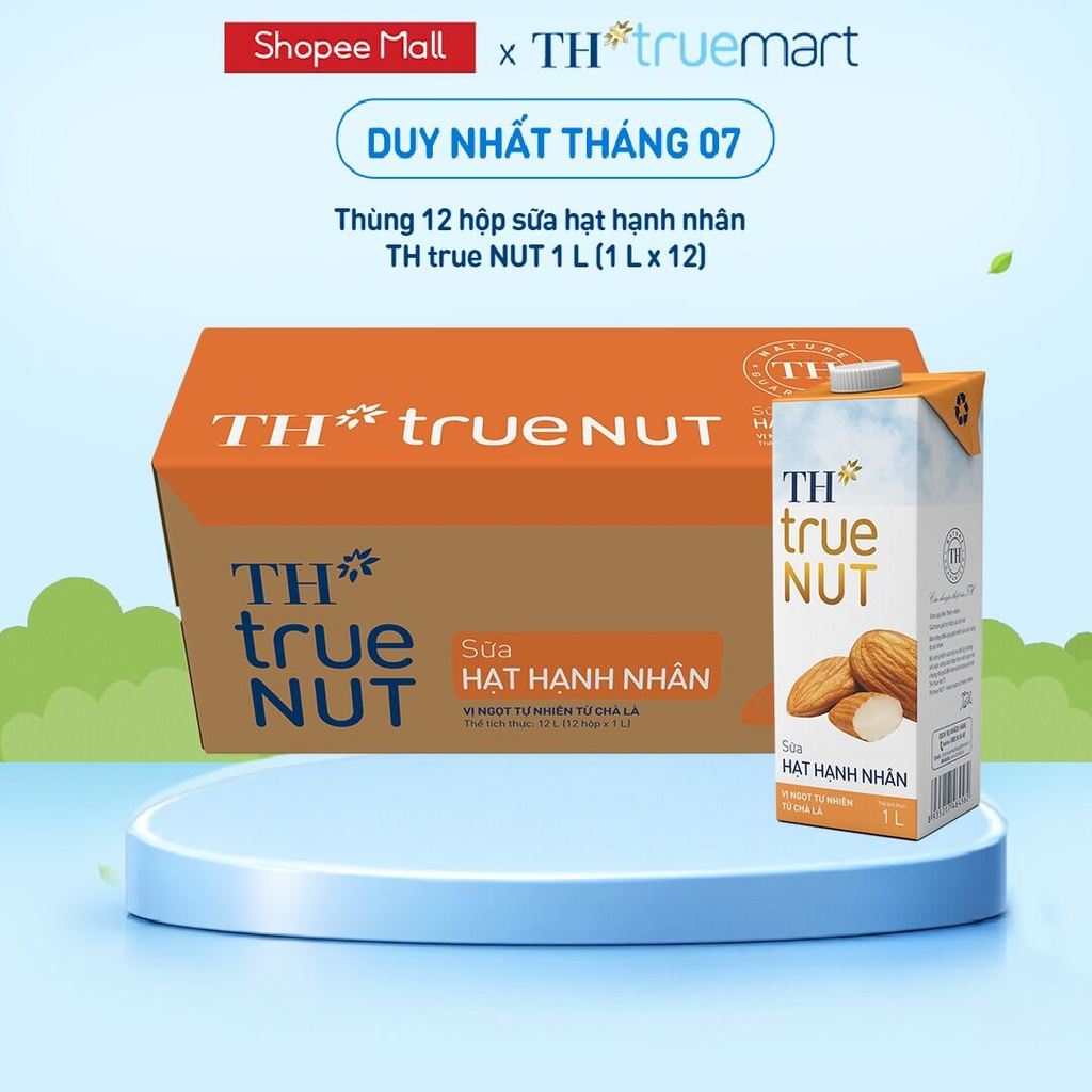 Thùng Sữa Hạt Hạnh Nhân TH true NUT milk 1L (12 Hộp)